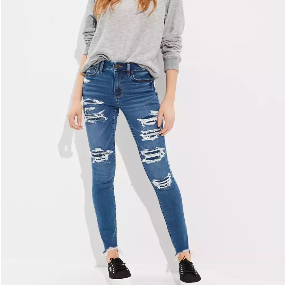 NWT AE Ne(x)t Level Soft Knit Patched High-Waisted Jegging